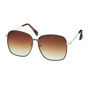 Blue Gem Metal Square Enamel Sunglasses