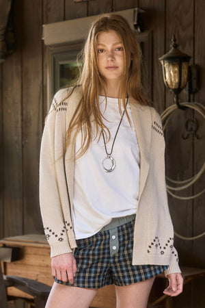 Western Spirit Jacquard Shawl Knit Cardigan