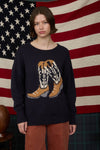 Wild West Jacquard Long Sleeve Knit Sweater
