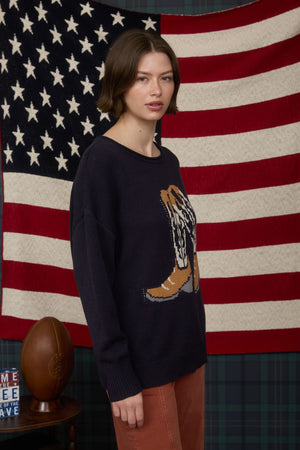 Wild West Jacquard Long Sleeve Knit Sweater