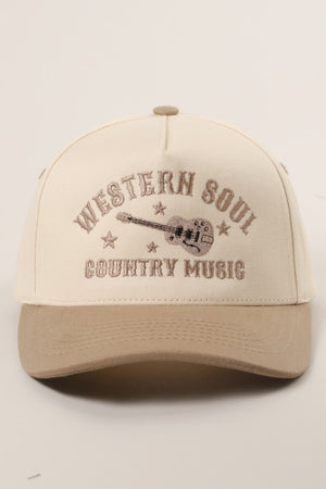 Western Soul Beige Embroidered Trucker Hat