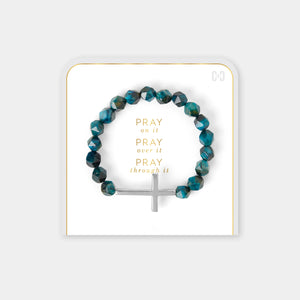 Pray On It, Pray Over It, Pray Through It Stretch Bracelet