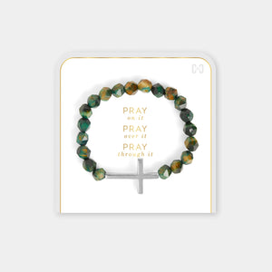 Pray On It, Pray Over It, Pray Through It Stretch Bracelet