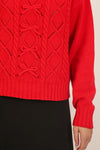 Love Knot Red Cable Knit Sweater