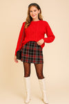 Love Knot Red Cable Knit Sweater