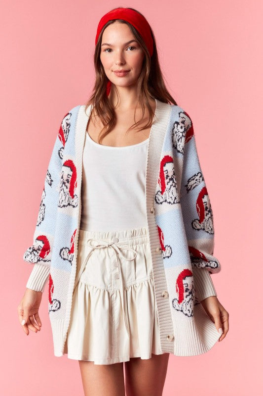 Jolly Santa Oversized Knit Cardigan