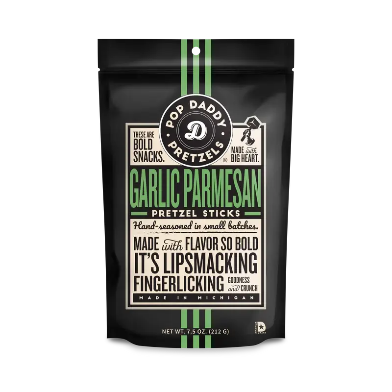 Pop Daddy Garlic Parmesan Seasoned Pretzels 7.5oz