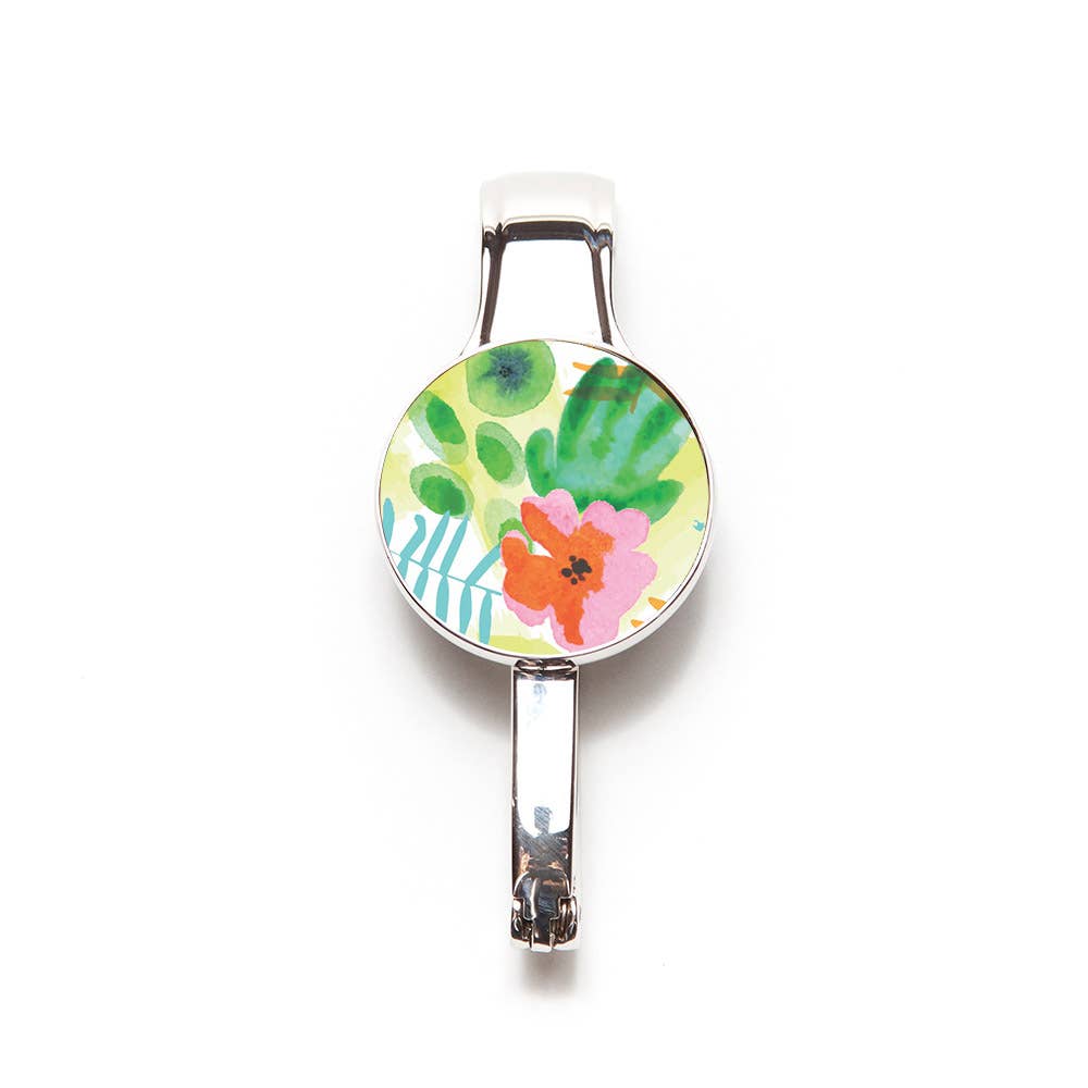 Watercolor Floral Print Purse Key Hanger