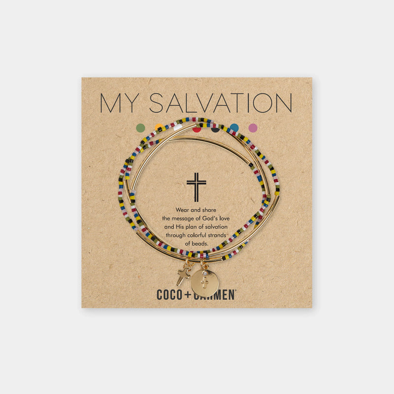 My Salvation Gold Cross Charm Bracelet