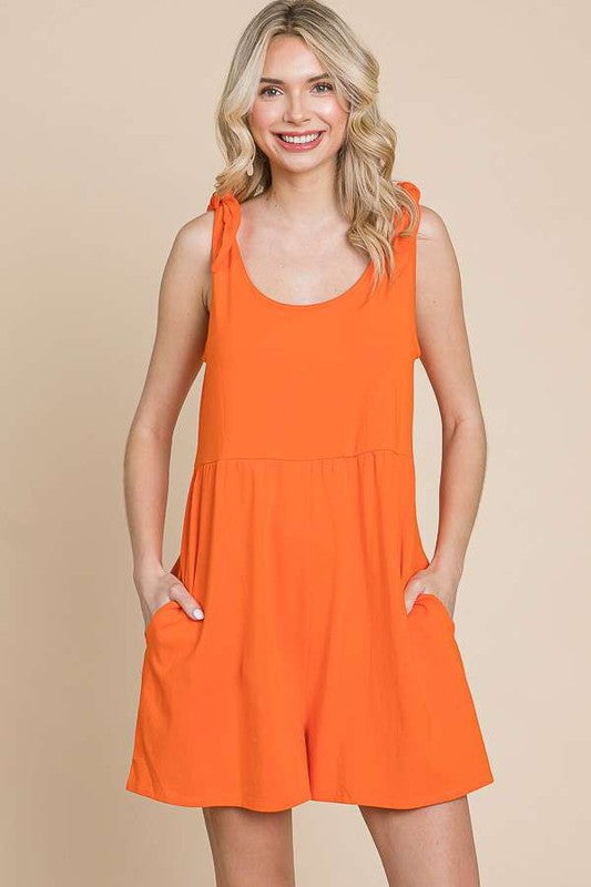 Slow It Down Mandarin Shoulder Knot Romper