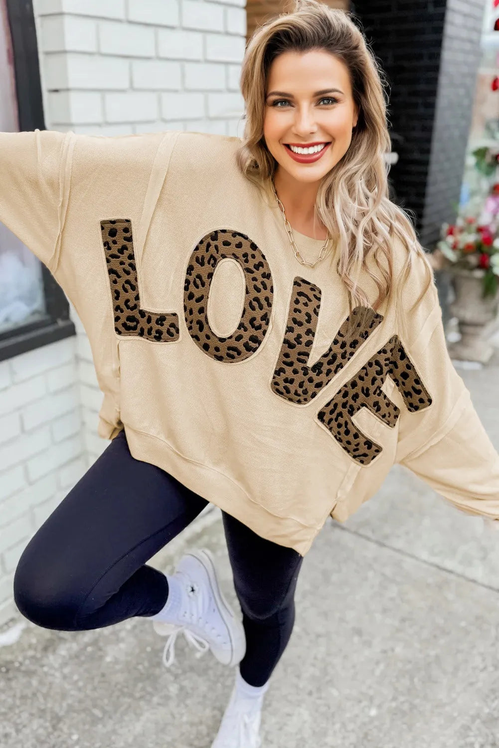 Wild Love Oversized Leopard Patch Top