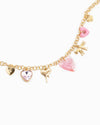 Chloe Pink Heart and Bow Charm Necklace