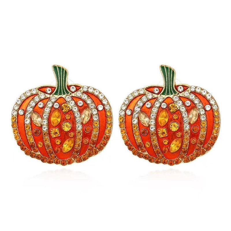 Glitz & Gourd Pumpkin Earrings