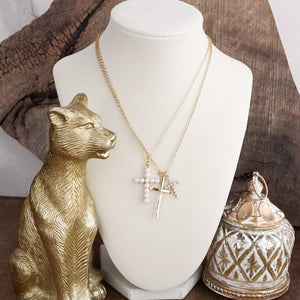 Sacred Layers Gold Multi-Cross Pendant Necklace