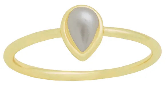 Teardrop Pearl Gold Layers Ring