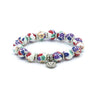 Blue Floral Kids Clay Beaded Stretch Charm Bracelets