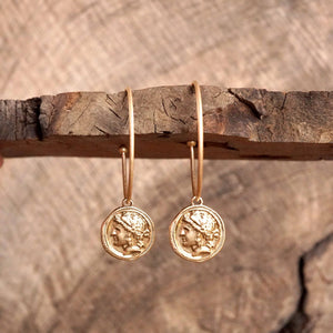 Coin Boho Hoop Earrings