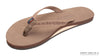 Las Flores Single Layer Premier Leather Rainbow Sandals - Dark Brown