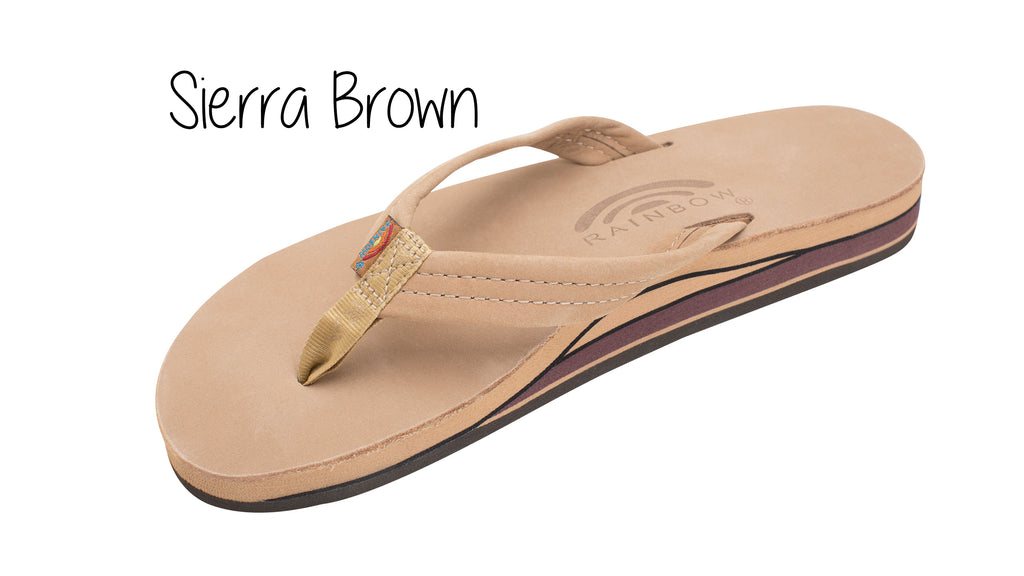 Premium Leather Men's Wide Strap Double Layer Rainbow Sandals - Sierra Brown