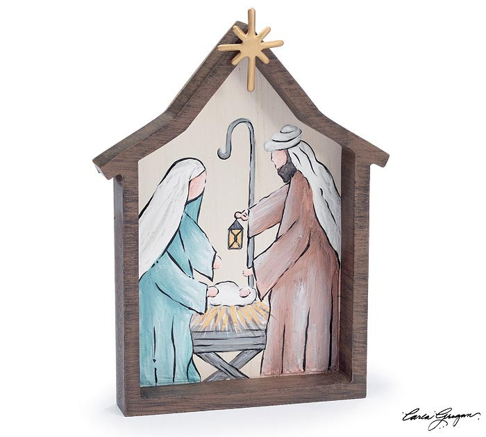 Creche with Holy Family Shelf Sitter