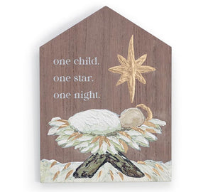 Baby Jesus Wooden Wall Hanging