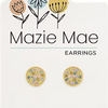 Round Confetti CZ Gold Stud Mazie Mae Earrings