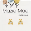 Teddy Bear Gold Stud Mazie Mae Earrings