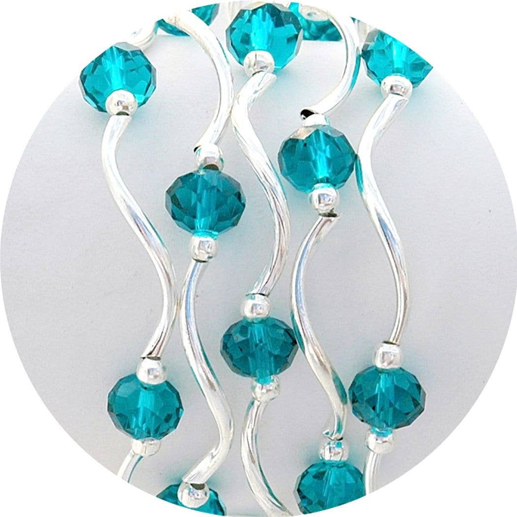 Peacock Color Story Gemstones + Crystals Beaded Stretch Bracelet
