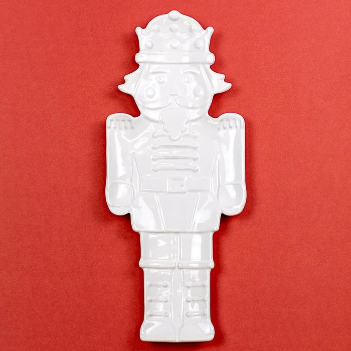 Royal Nutcracker Shaped White Platter