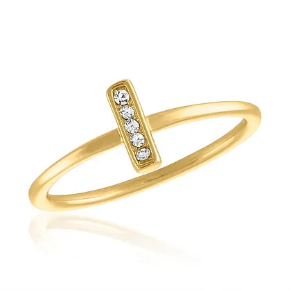 CZ Bar Gold Layers Ring