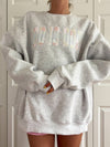 Sunkissed Coconut God Is Good Quilted Pastel Embroidered Pearl Grey Sweatshirt
