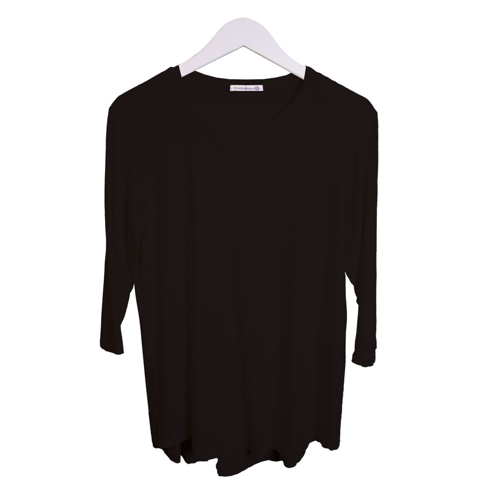 Tina Black 3/4 Sleeves Tee