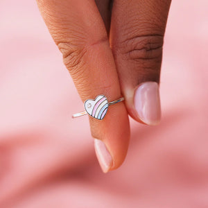 Pura Vida Silver Pastel Vintage Heart Ring