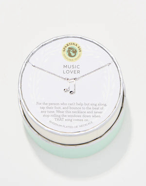 Spartina Sea La Vie Silver Music Lover Note Necklace