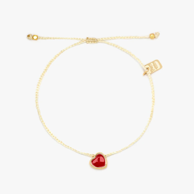 Heart Bead Pura Vida Dainty Natural Gold Bracelet