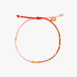 Pink & Red Two Tone Pura Vida Dainty Gold Bracelet