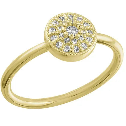 Round CZ Gold Layers Ring