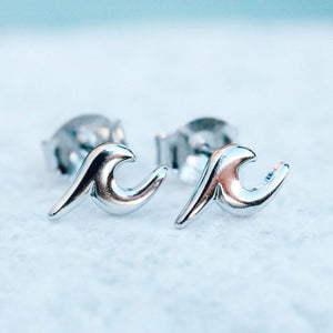 Wave Silver Stud Earrings