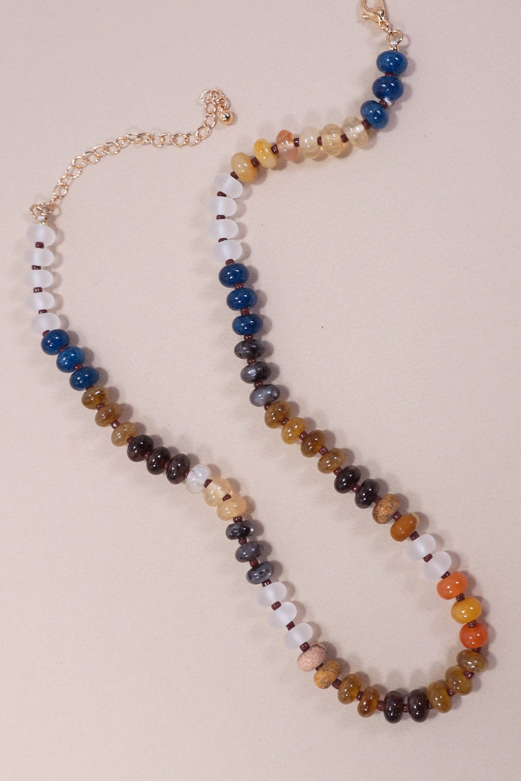 Coastal Drift Semi-Precious & Glass Bead Necklace