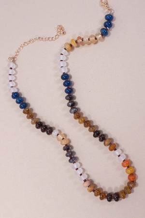 Coastal Drift Semi-Precious & Glass Bead Necklace