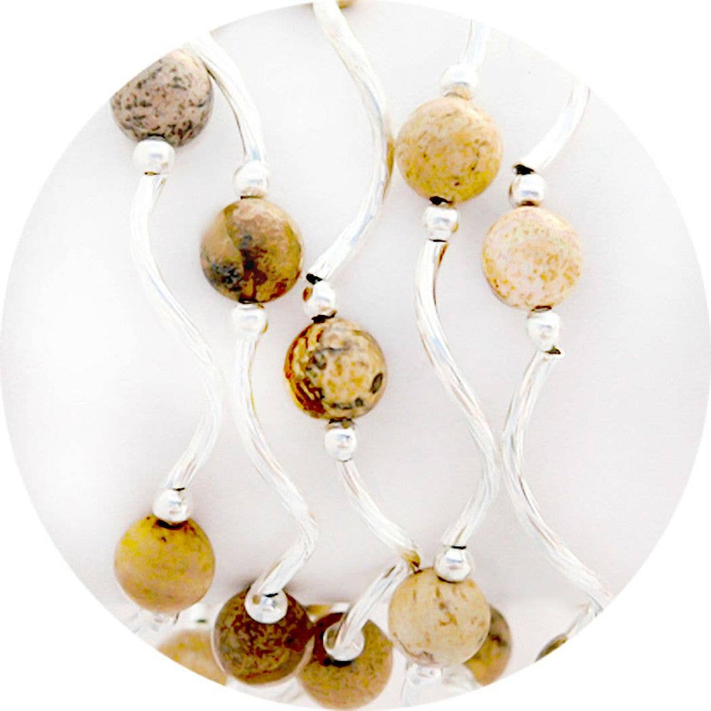 Sandstone Jasper Color Story Gemstones + Crystals Beaded Stretch Bracelet