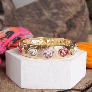 Delphine Blues Sparkly Crystal Stretch Bangle