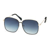 Blue Gem Metal Square Enamel Sunglasses