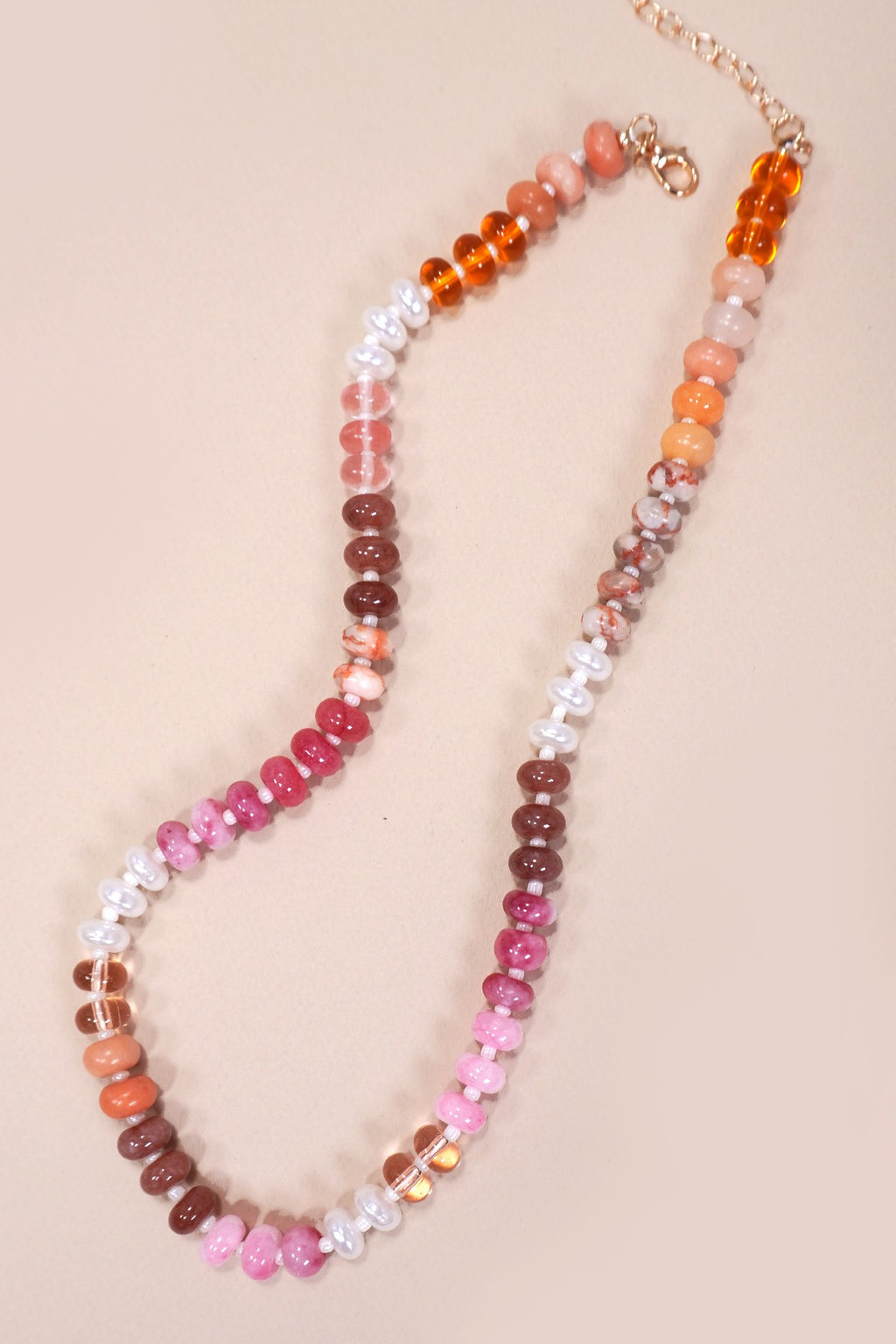 Sunset Sorbet Semi-Precious & Glass Bead Necklace