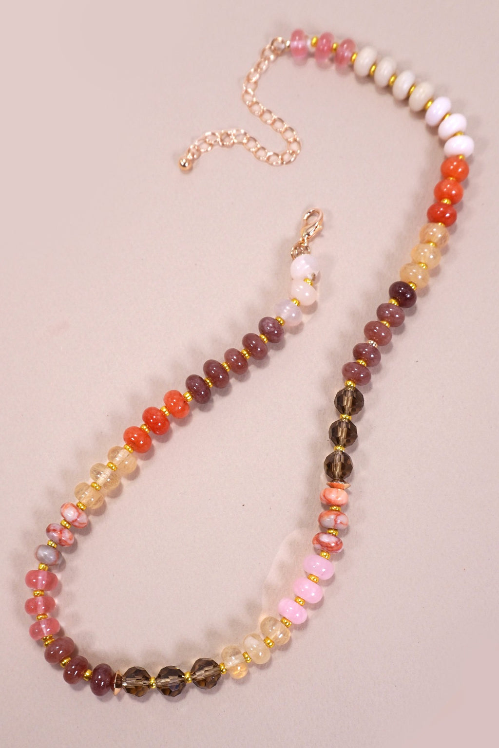Golden Glow Semi-Precious & Glass Bead Necklace