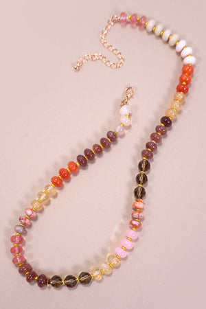 Golden Glow Semi-Precious & Glass Bead Necklace