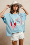Star Spangled Stitch Patchwork Top