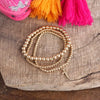 Gilded Grace Gold Cross Charm Stretchy Bracelet Set