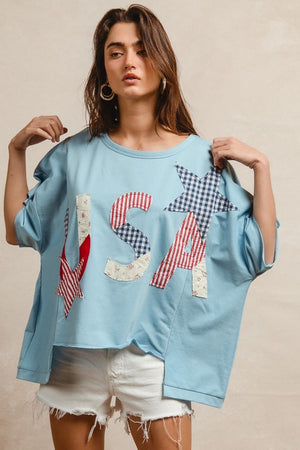 Star Spangled Stitch Patchwork Top