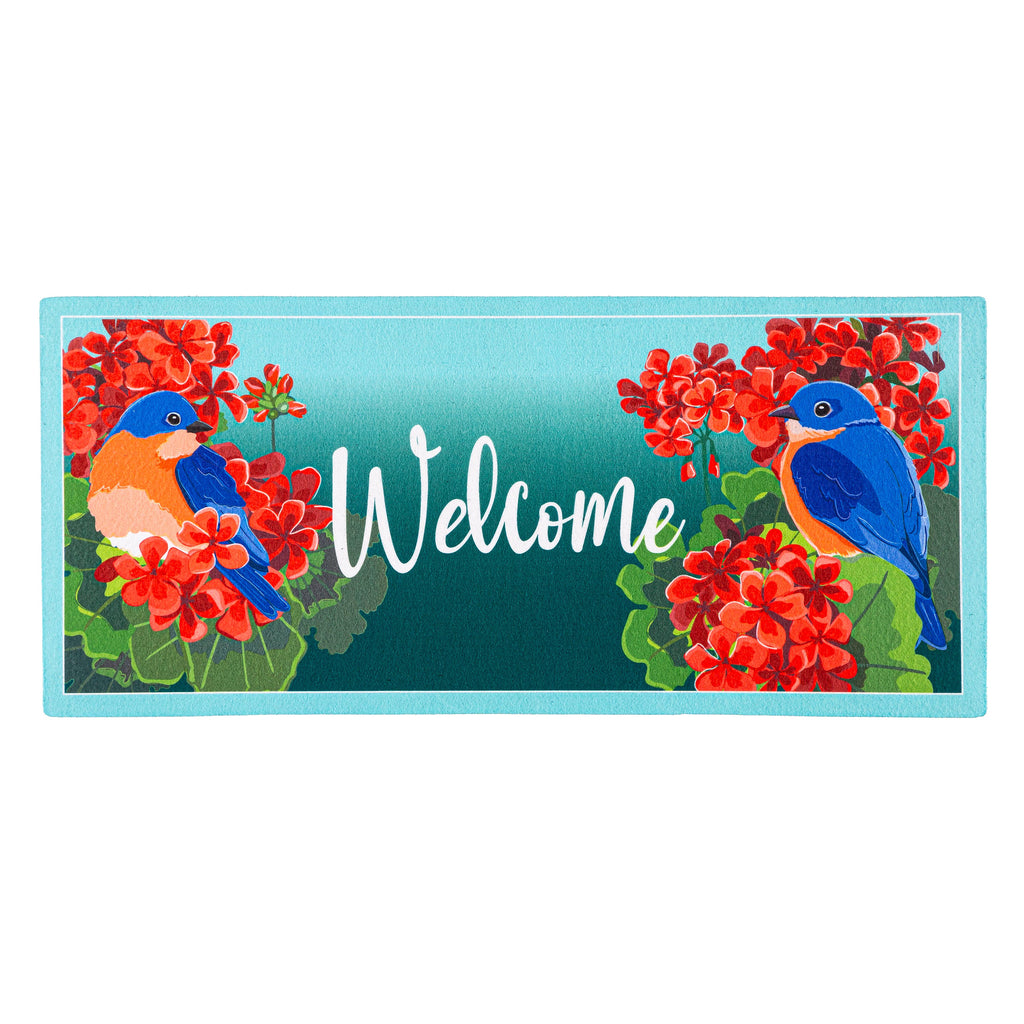 Bluebird in Red Geraniums Sassafras Switch Mat Insert